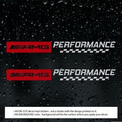 Pair AMG PERFORMANCE Decal Vinyl Stickers for Mercedes-Benz Car Racing Sports