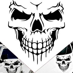 2pcs Black Skull Vinyl Side Door Tailgate Decal Sticker For Jeep Wrangler JK
