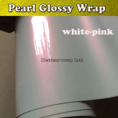 50FT x 5FT Glossy Pearl White Pink Chameleon Vinyl Whole Car Wrap Film Graphics