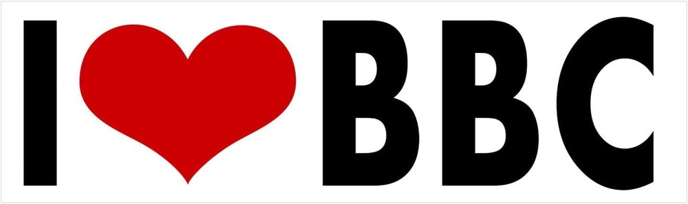 I Love BBC 8″ Long Black Letters on White Sticker – Multisurface UV Water Resist
