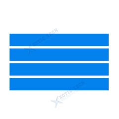 4x Sport Racing Blue Universal Car Hood Fender Stripes Hash Mark Graphics Decal