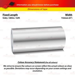 6″ Vinyl Pinstriping Pin Stripe Styling Tape Decal Sticker 152mm CHROME SILVER