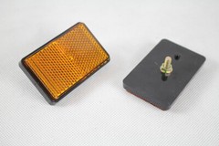 ATV Reflector Bolt On Red & Amber Rectangle Side Marker Universal Motorcycle x2