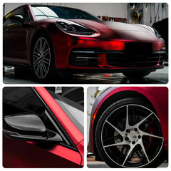 5FTx50FT Ultra Matte Romani Red Vinyl Wrap Turns Glossy When Wet Car Wrap