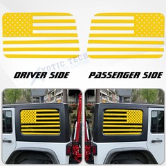 Rear Side Window American Flag Decals For Jeep Wrangler JL JLU 2018-up 4-Door