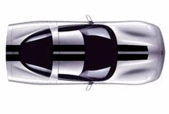 NEW 9″ Double Center RACING STRIPES Glossy Black vinyl Decal (Chevy CORVETTE C5)