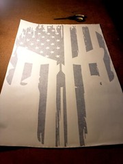 Vinyl Hood Decal for Jeep Wrangler/Gladiator The Punisher USA American flag