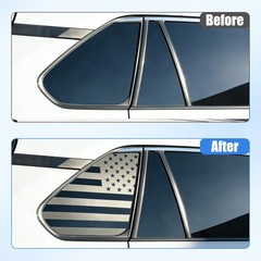 Rear Side Window American Flag Vinyl Decal Sticker Pair For Toyota Rav4 2019-25