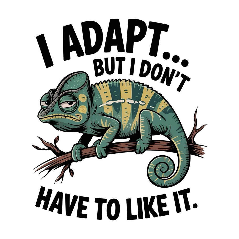 Funny Animal Quotes Sticker (3 Inch) Chameleon I Can Adapt But Don’t Like It !