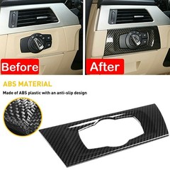 Real Carbon Fiber Headlight Switch Frame Cover Trim for BMW 3 Series E90 J