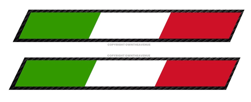 2Pcs Sport Style Italy Italian Racing Stripes Flag Sticker Decals 6″ Inches Each