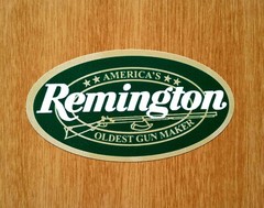 2 (TWO) REMINGTON RIFLE 3.5 X 1.75″ THICK VINYL DECAL STICKERS & FREE USA FLAG