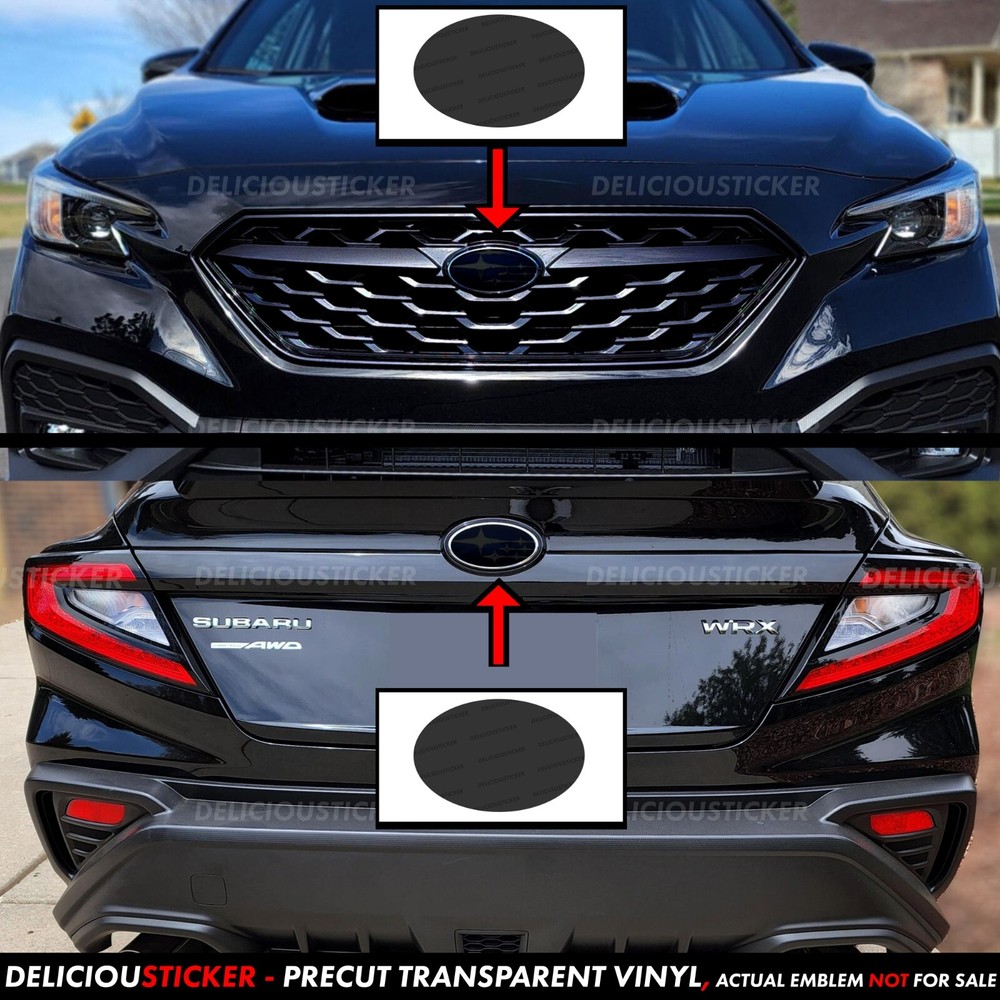 Fits 2022-2024 Subaru WRX Smoke Decals Tint Emblem Overlay Vinyl Front and Rear