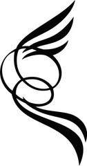Graphic Scroll Pinstriping Decal #11 4.25 Wide X 2.25 High