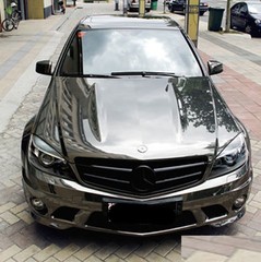 Entire Car Wrap – Flat Glossy Mirror Chrome Black Vinyl Sticker 65FT x 5FT AC