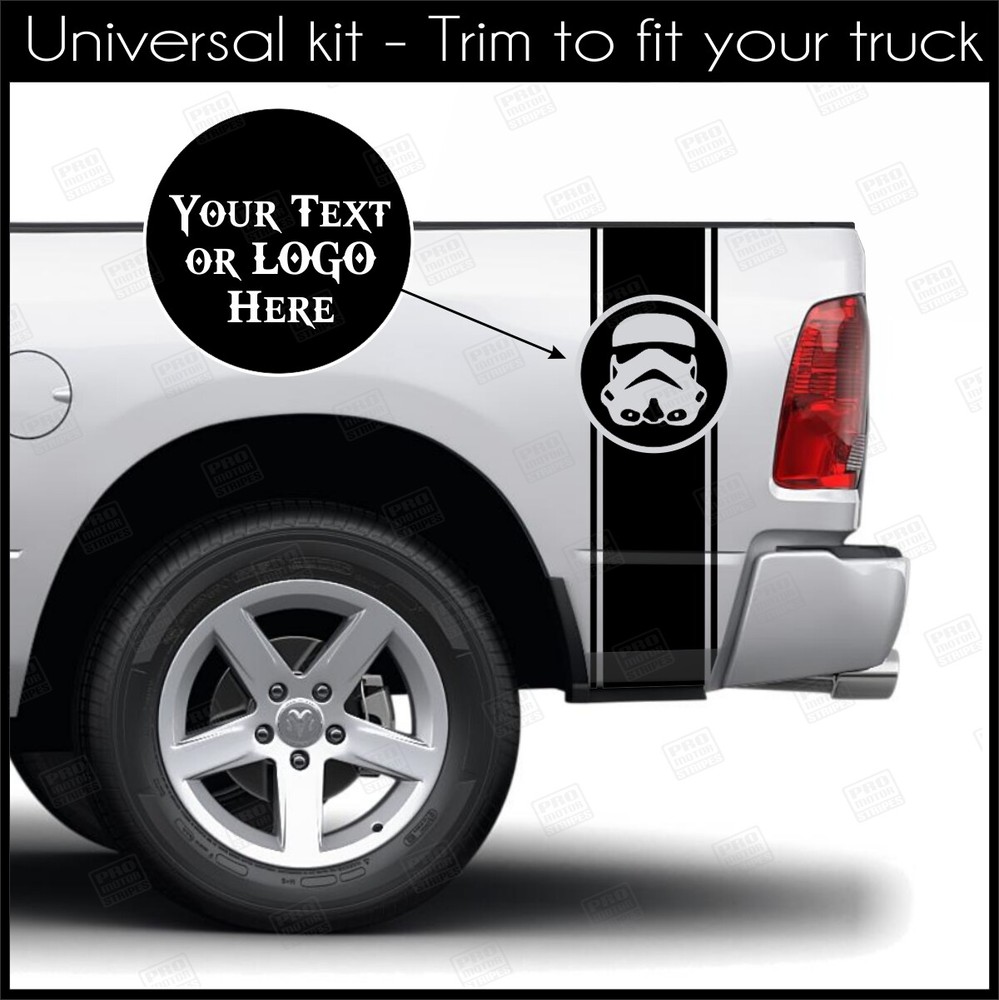 Dodge RAM 1500 2500 3500 Side Bed Box Accent Stripes Decals (Choose Color)