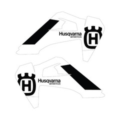 Husqvarna shroud graphics 19-22 250 450 FC TC block black on white bg free ship
