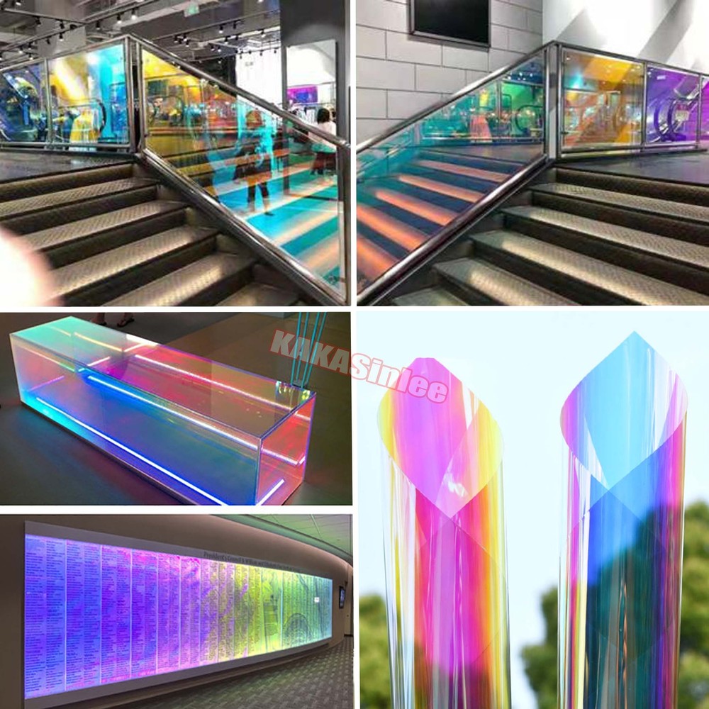 36″ W Gloss Chameleon Rainbow Sheet Wrap Window Film Glass House Sticker Tint AX