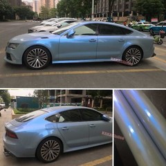 Stretch / Car Grey Metal Chameleon Satin Chrome Vinyl Wrap Pearl PVC Sticker US