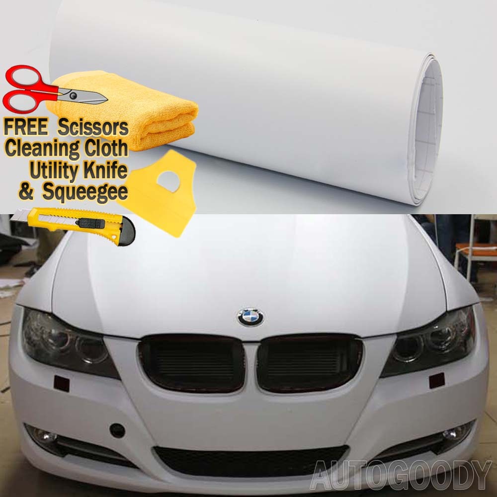 36″ x 60″ Matte Flat White Vinyl Film Wrap Sticker Decal Bubble Free Air Release