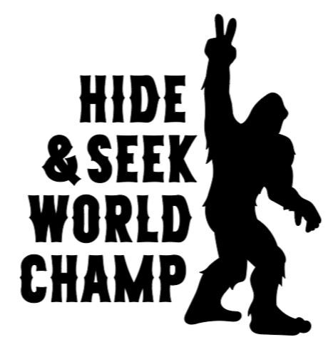 Die Cut Vinyl Decal Bigfoot Hide & Seek Sticker Different Colors & Sizes 5″H-8″H