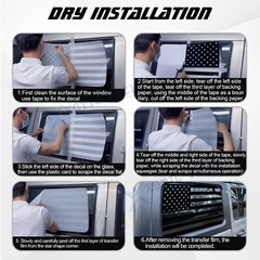 2Pcs Rear Side Window American Flag Decal For Jeep Wrangler JL JLU 2018+ 4-Door