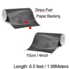 2x 4″ x 78″ DIY Black Racing Stripes Car Hood Vinyl Tape Sticker Body Decals