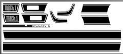 1973 MUSTANG MACH 1 SIDE AND TRUNK STRIPE KIT – FORD LICENSED- Flat Matte Black