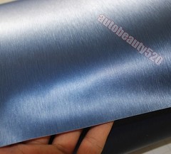 12″ x 60″ – Hot Car Metallic Matte Brushed Steel Vinyl Wrap Sticker D Blue Decal