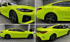 Neon Green Gloss Metallic Glitter Vinyl Film Wrap Sticker Decal Air Bubble Free