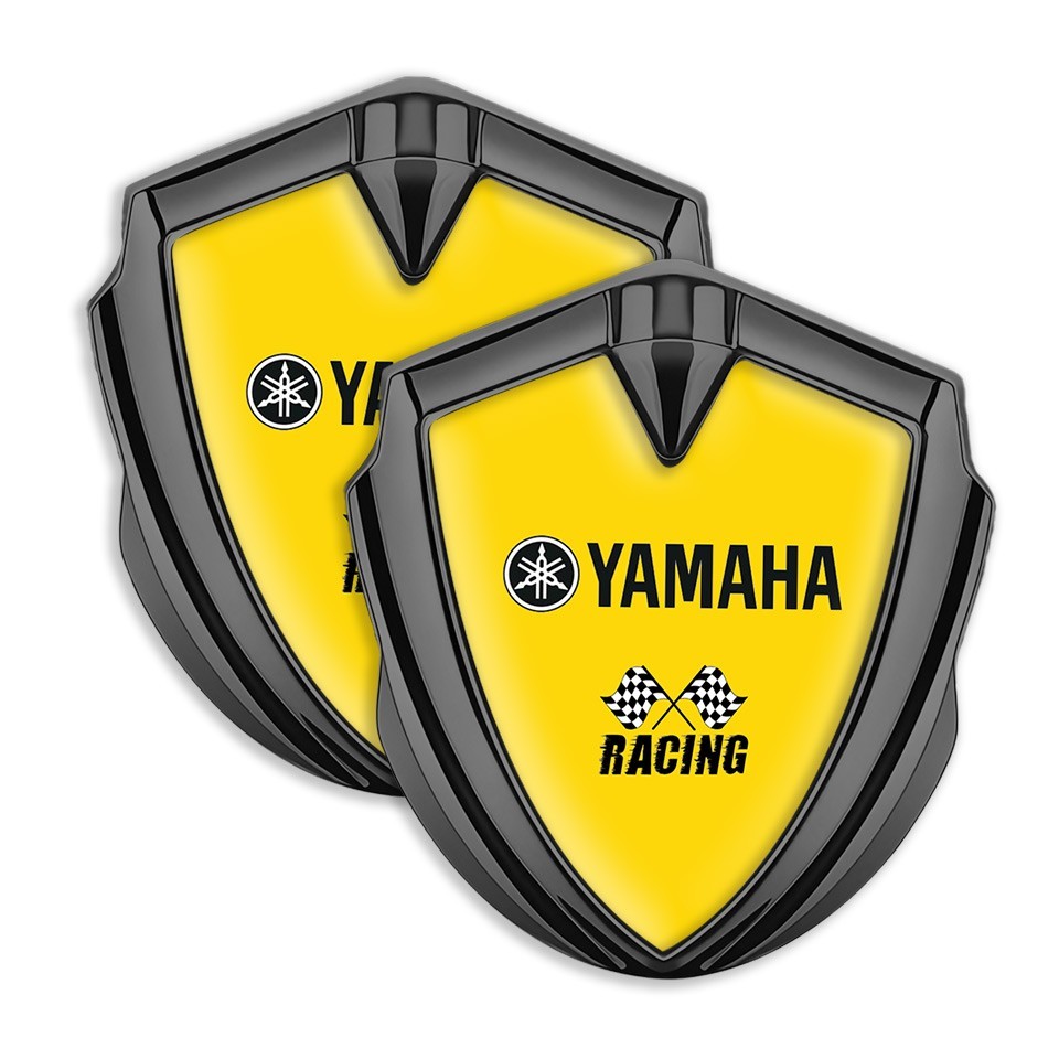 2 or 1 pcs Yamaha logo metal emblem with silicone car tuning, 60mm/65mm
