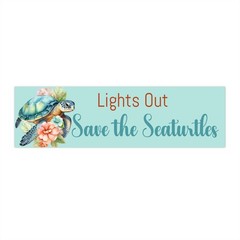 Lights Out Save the Sea Turtles Bumper Sticker – Ocean Conservation Car Decal