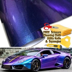 108″ x 60″ Gloss Metallic Chameleon Purple Blue Vinyl Film Wrap Air Bubble Free
