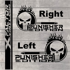 Flaming Skull Punishment Limited Edition Dicut Decal 2 Sizes FREE SHIPPING