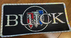 1970’s BUICKBVintage License Plate Size Iridescent Decal/Great Front Plate Cover
