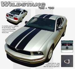 Racing Rally 10″ Hood Roof Trunk Stripes Graphics Decals fits 2005-2009 Mustang