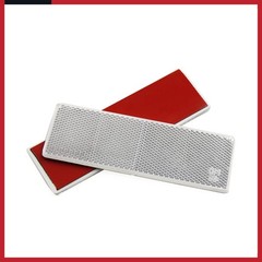 10Pcs White Plastic Auto Vehicle Rectangle Reflector Warning Plate Stickers