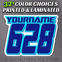 MX Number Name Plate Decal Sticker 4 COLOR ATV SX Dirt Bike Kart Motorcycle Race