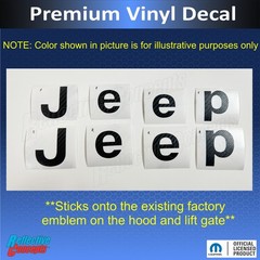 JEEP Front and Rear Emblem Overlay Decals for 2014-2021 Jeep Grand Cherokee
