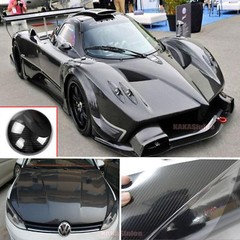Stretch Car 5D Black / Mirror Glossy Carbon Fiber Texture Vinyl Wrap Sticker US