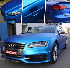 Stretch Car Metal Satin Matte Chrome Vinyl Wrap Glue Strip Sticker / Air Free US