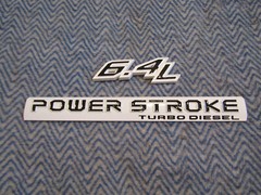 6.4L 6.4 POWER STROKE TURBO DIESEL EMBLEM FITS FORD F250 F350 BLACK ON WHITE 15″