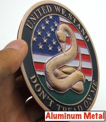 ALUMINUM Don’t Thread On Me Stickers Military Decals Motorcycle Car Emblem 3.5″