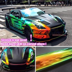 Magic Gold GN Car Rainbow Mirror Chrome Vinyl Wrap Metal Sticker 30FT x 4.4FT US