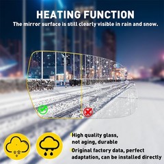 2/4X Mirror Glass Heated Backing Driver Left &Right Side for Audi A3 A4 A5 Quatt
