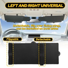1/2pc Car Sun Visor Extension Shield Front Side Shade Anti-Glare Sunshade Black