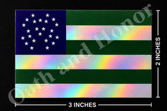 3″x2″ or 4″x3″ or 5″x4″ Reflective NYPD Tribute Flag Decal Police