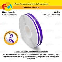 PURPLE-BLUE 9/16″ 15mm Double Lines STRIPE Streamline TAPE Decal Vinyl Sticker
