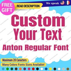 Custom Text Name Fonts Lettering Die Cut Stickers Anton Decals Vinyl 651 Regular