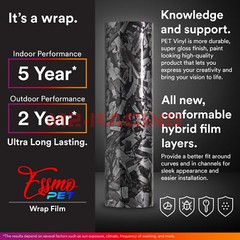 ESSMO PET Marble Forged Gloss Carbon Fiber Black Car Vehicle Vinyl Wrap Decal